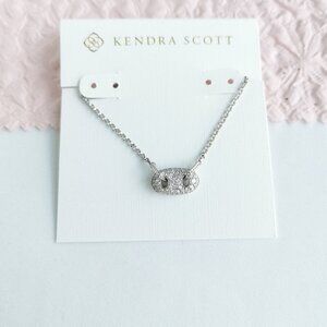Kendra Scott Bailey White CZ Pave Pendant Necklace